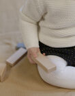 Girls' fancy knit tights in vanilla ALOUISETTE-EL / PTXU6011N46114